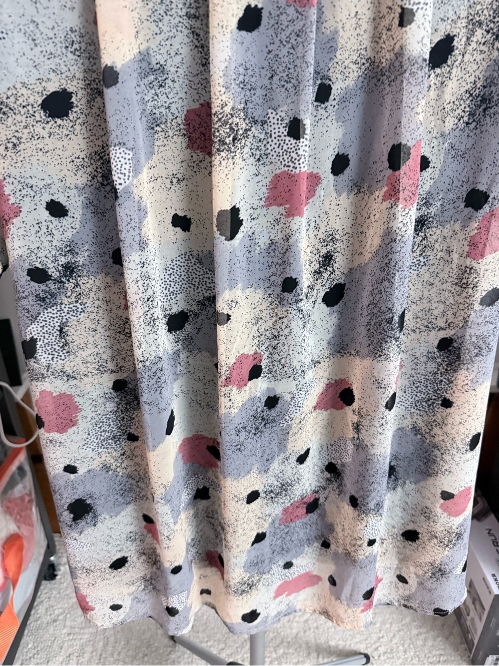 Abstract water color print dress Danish brand Numph tunic shift midi (36) small - Picture 9 of 13